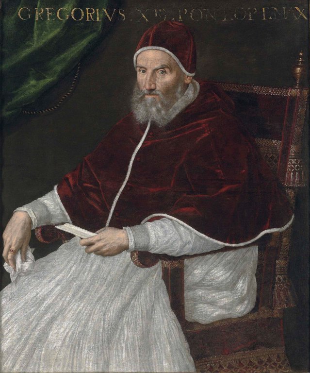 Portrait du pape Grégoire XIII par Lavinia Fontana, huile sur toile, peint avant avril 1585