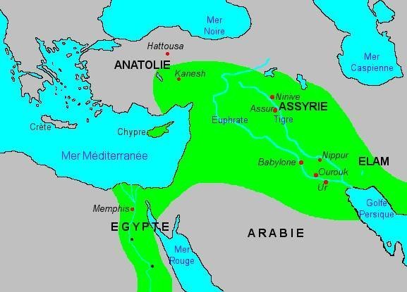 L'Empire Assyrien vers 650 av. J.-C.