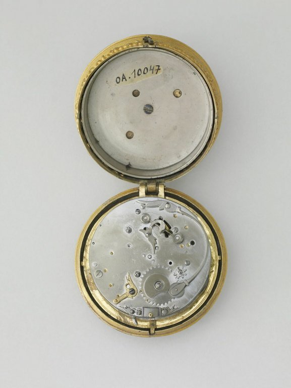 Intérieur de la montre, munie d'un foliot droit et d'un stackfreed, Allemagne vers 1550