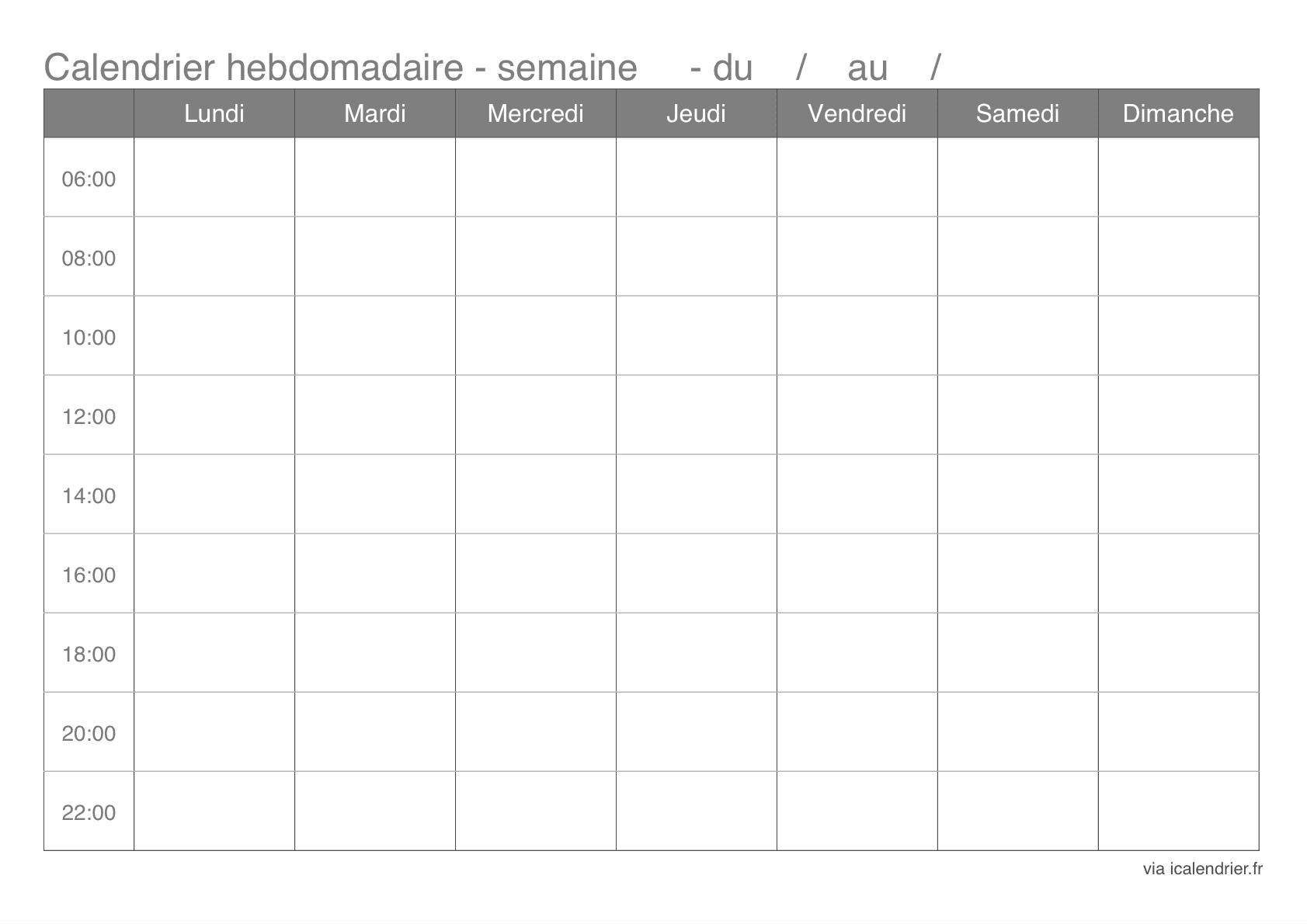 exemple planning semaine gratuit