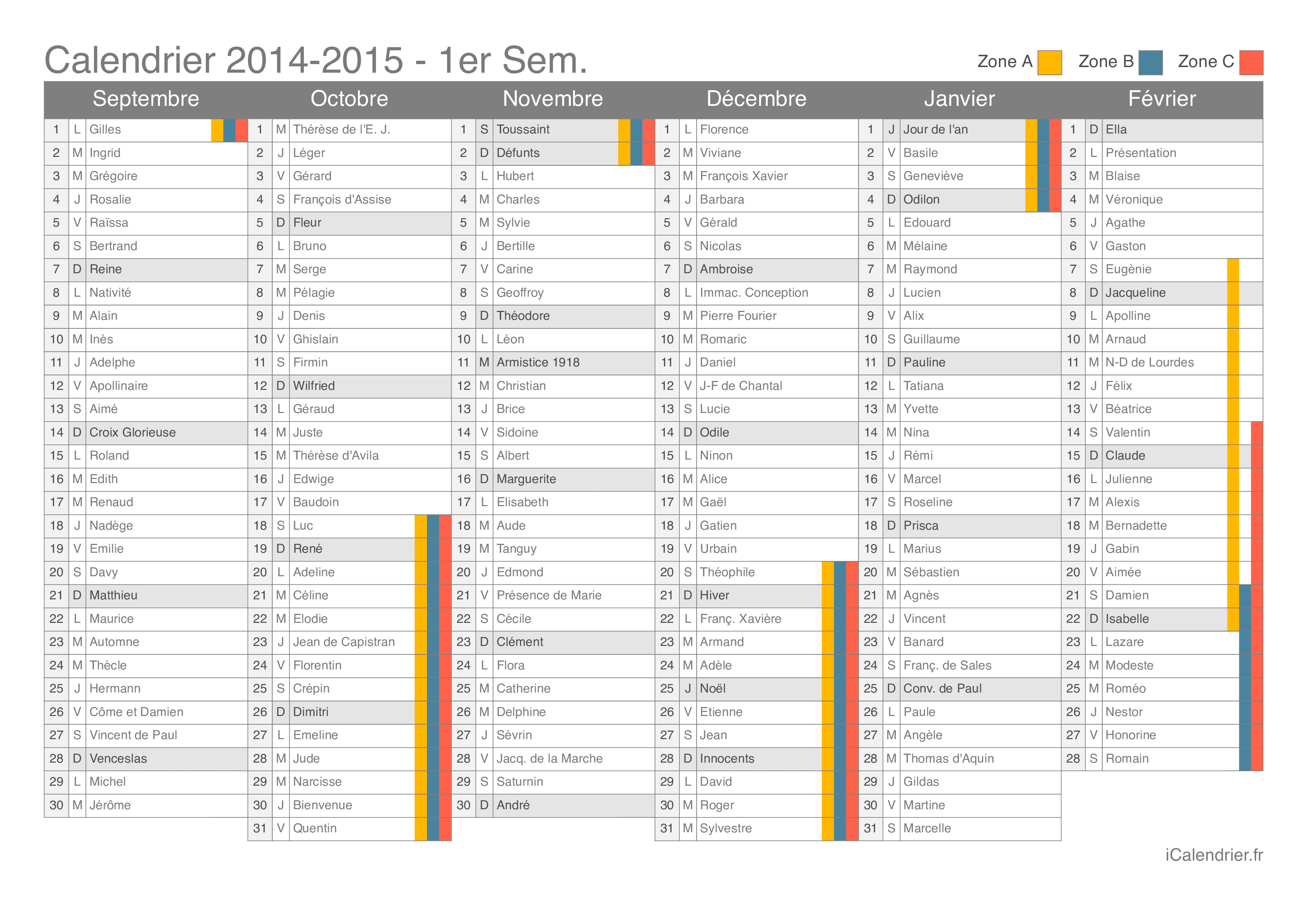 Vacances Scolaires 2014 2015 Calendriers Et Dates Icalendrier