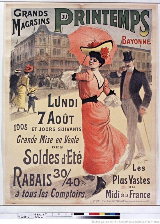 Soldes d'été au Printemps de Bayonne, rabais de 30 et 40%, 1905