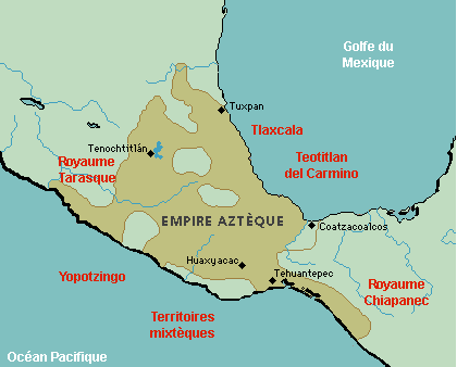 Carte de l'Empire Aztèque