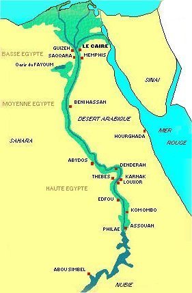 Carte de l'Égypte ancienne
