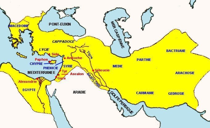 Carte de l'empire d'Alexandre