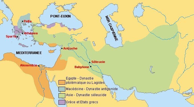 Carte des Royaumes après Alexandre