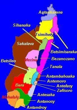Carte des ethnies à Madagascar