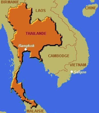 Carte simple de la Thaïlande