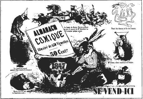 Affiche annonçant l'Almanach Comique de 1847