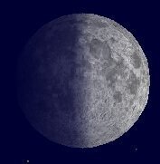 Aperçu de la Lune depuis le point H, pôle nord sur le plan de l'écliptique