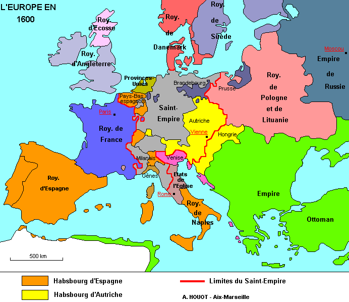 Carte des États d'Europe en 1582