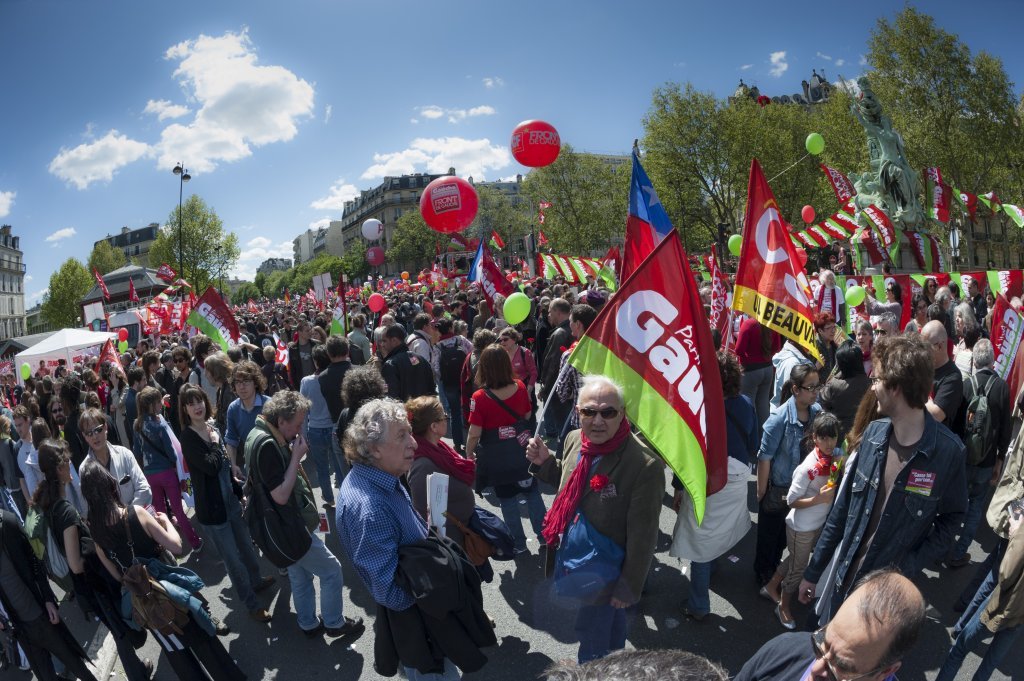 Manifestation pour la fête du Travail à Paris