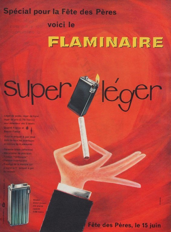 Pub Flaminaire, 1958 : Spécial Fête des Pères, le Flaminaire Super Léger