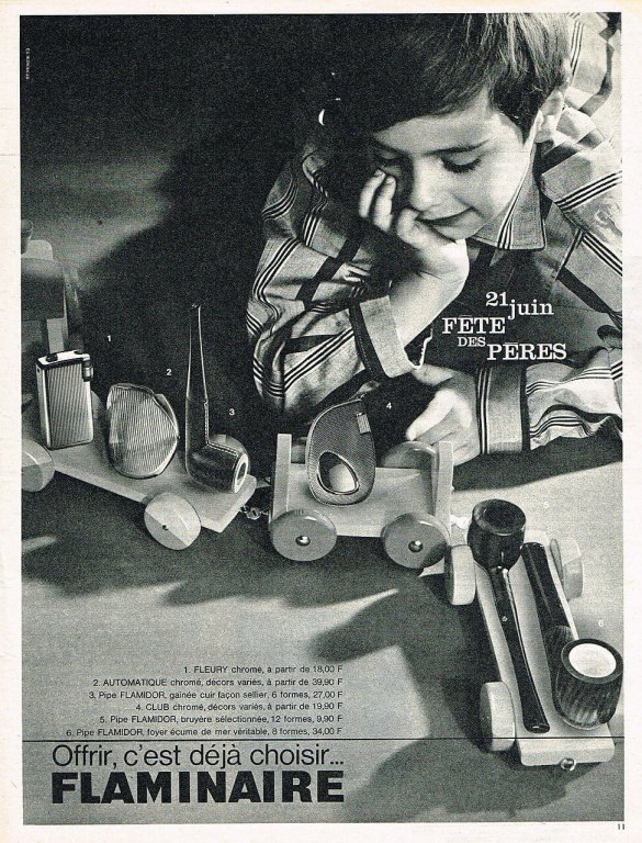 Pub Flaminaire, 1958 : 21 juin fête des Pères, Offrirn c'est déjà choisir... Flaminaire