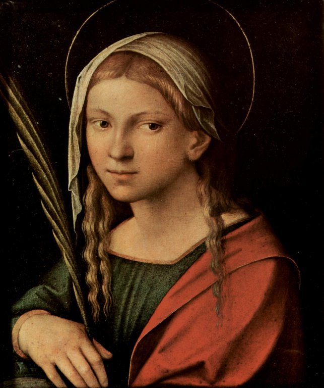 Peinture à l'huile représentant Sainte-Catherine d'Alexandrie par Le Corrège, National Gallery