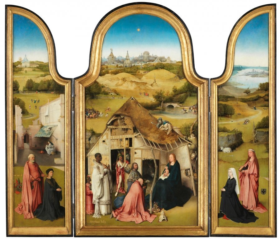 L'Épiphanie ou L'adoration des Rois Mages, par Jérôme Bosch, réalisé entre 1500 et 1509, exposé au Museum of Art à Philadelphie