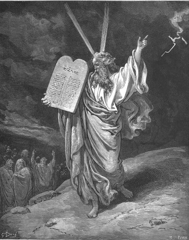 Moïse représenté par Gustave Doré, dans la bible anglaise, 1866