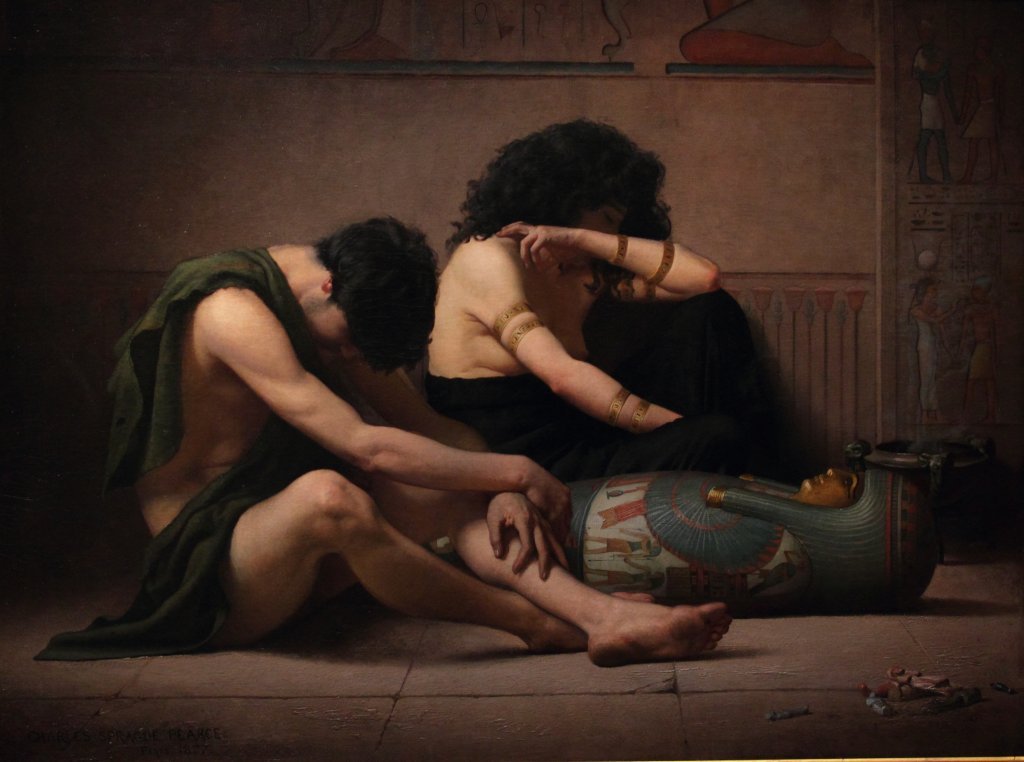 Les lamentations après la mort des premiers nés, par Charles Sprague Pearce, 1877