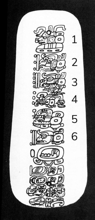 Dos de la plaque de Leyde, extrait de <em>The Role of Solar Observations in Developing the Preclassic Maya Calendar</em>