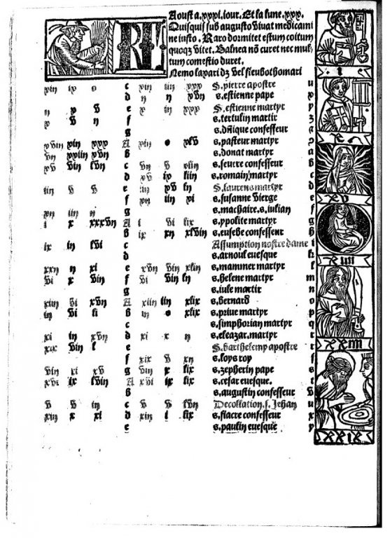 Comput julien dans le calendrier de 1508