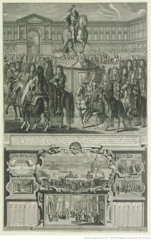 Almanach pour l'an de grâce 1700, érection de la statue équestre de Louis le Grand