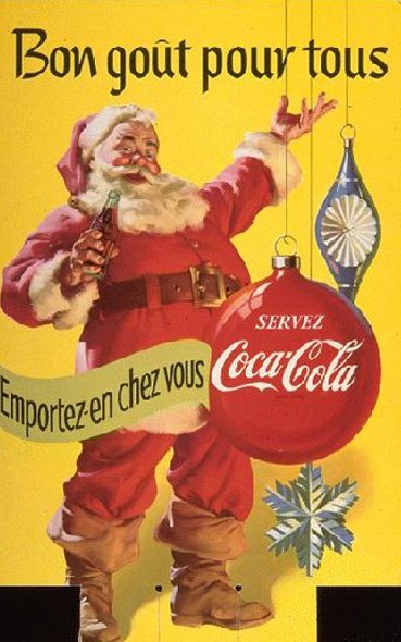 Carte publicitaire Coca Cola vers 1931, avec le slogan "Un bon goût pour tous"