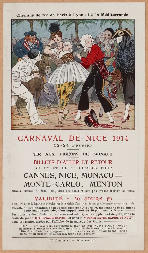 Affiche des Chemins de fer de Paris à Lyon et à la Méditerranée (1914).