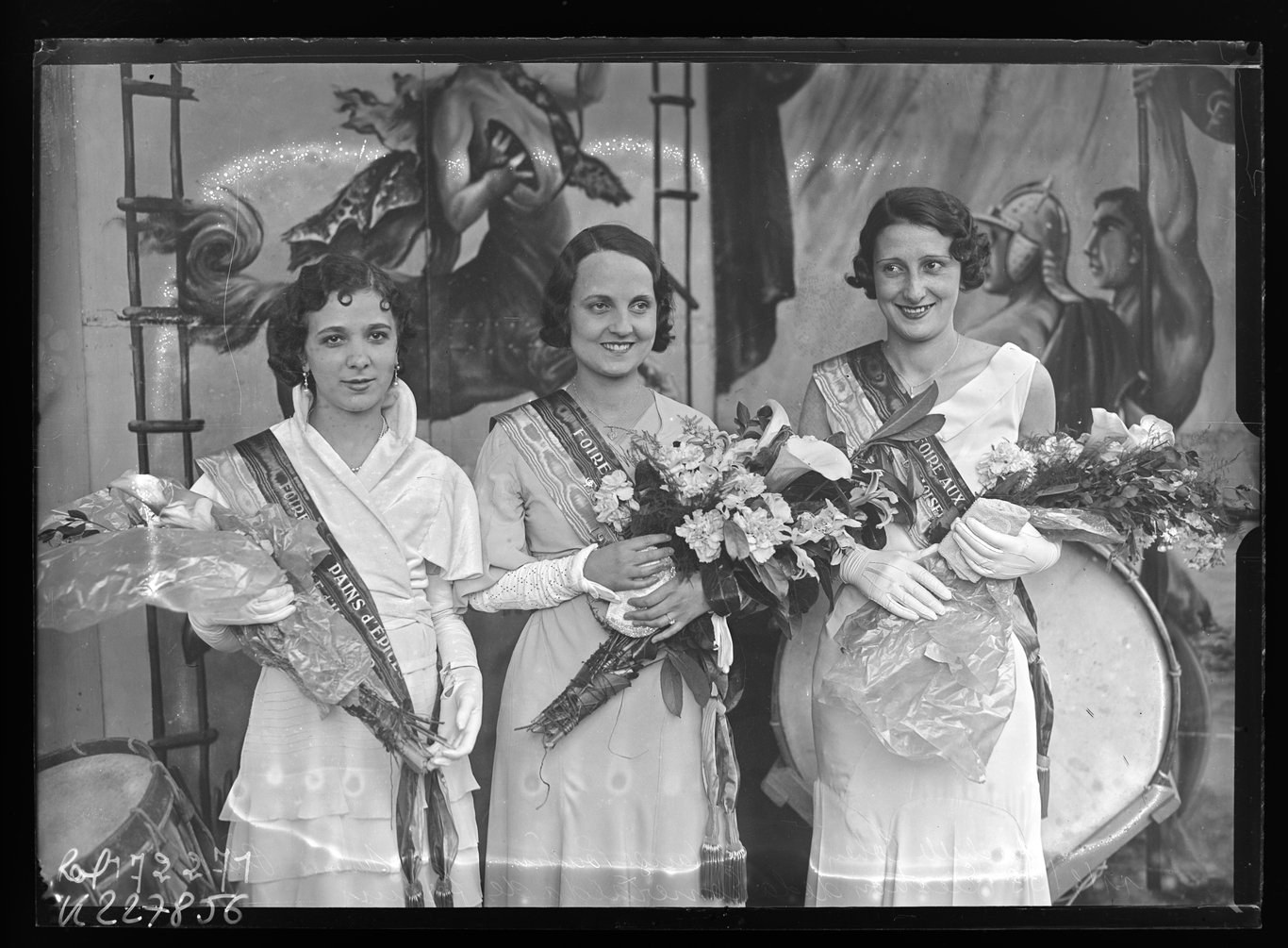 Élection de la reine de la Foire (1933) : (de g. à dr.) Simone Pilac, Solange Poussin, Rachelle Cohen.