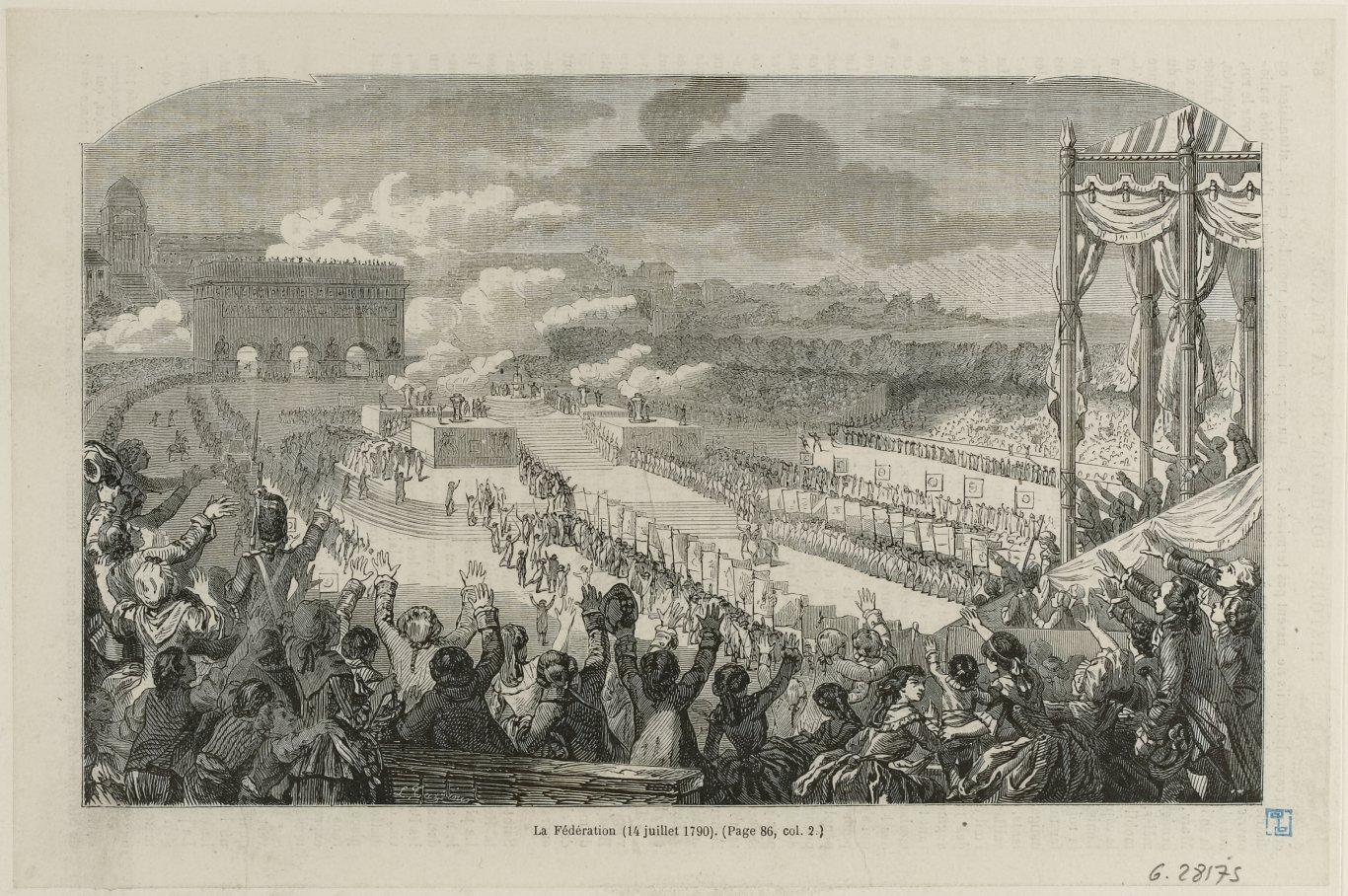 Fête de la Fédération, le 14 juillet 1790 (vue prise de la tribune de l'Ecole Militaire).