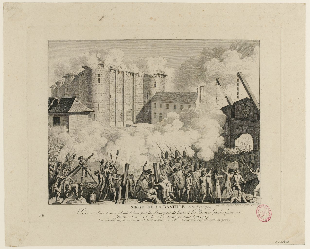 Prise de la Bastille, le 14 juillet 1789 (par Abraham Girardet).