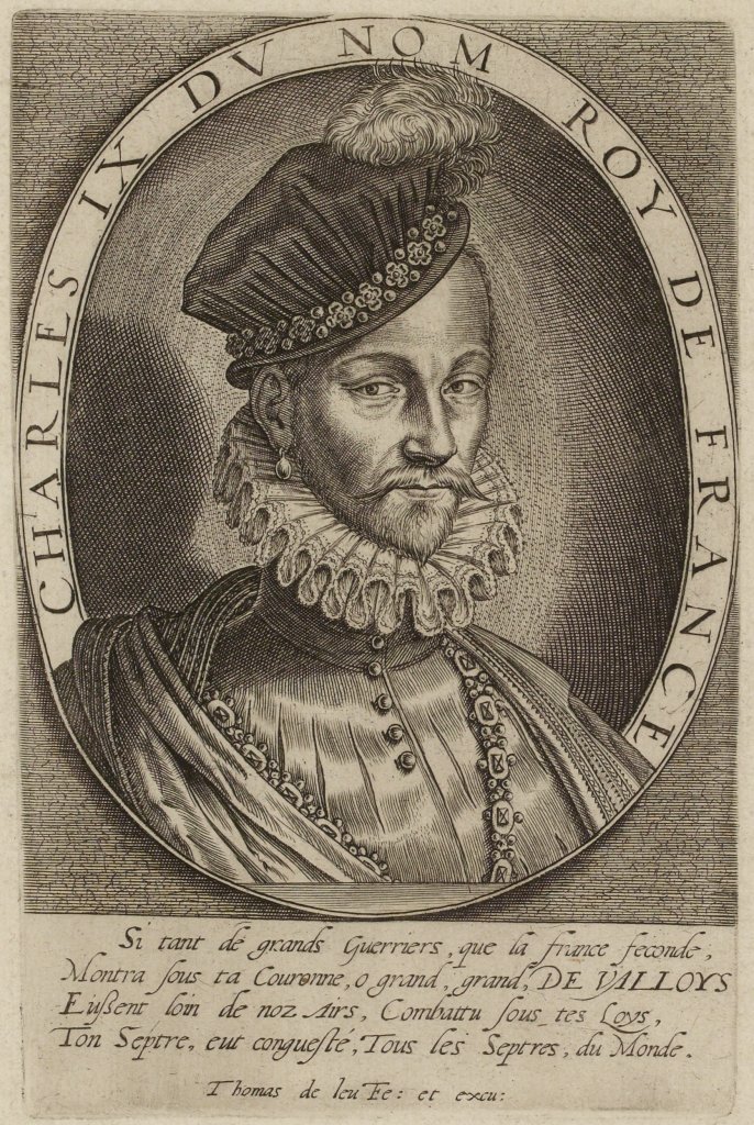 Portrait de Charles IX, roi de France, par Thomas de Leu (estampe réalisée vers 1570-1578).