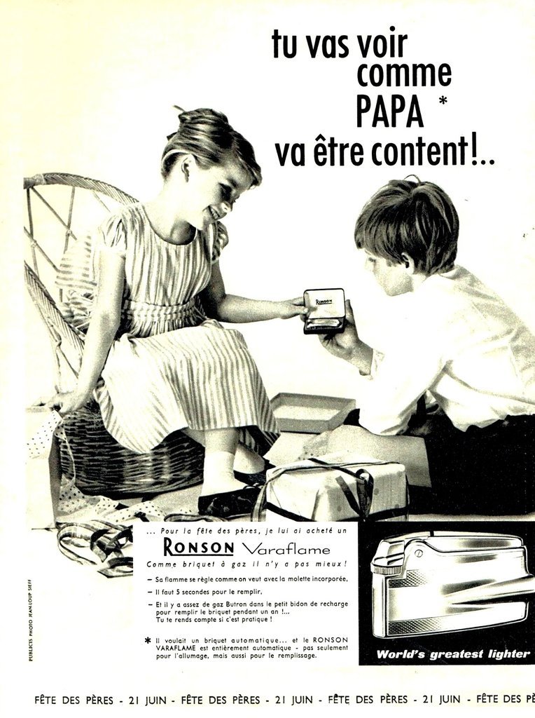 Publicité Ronson - Varaflame (1959).