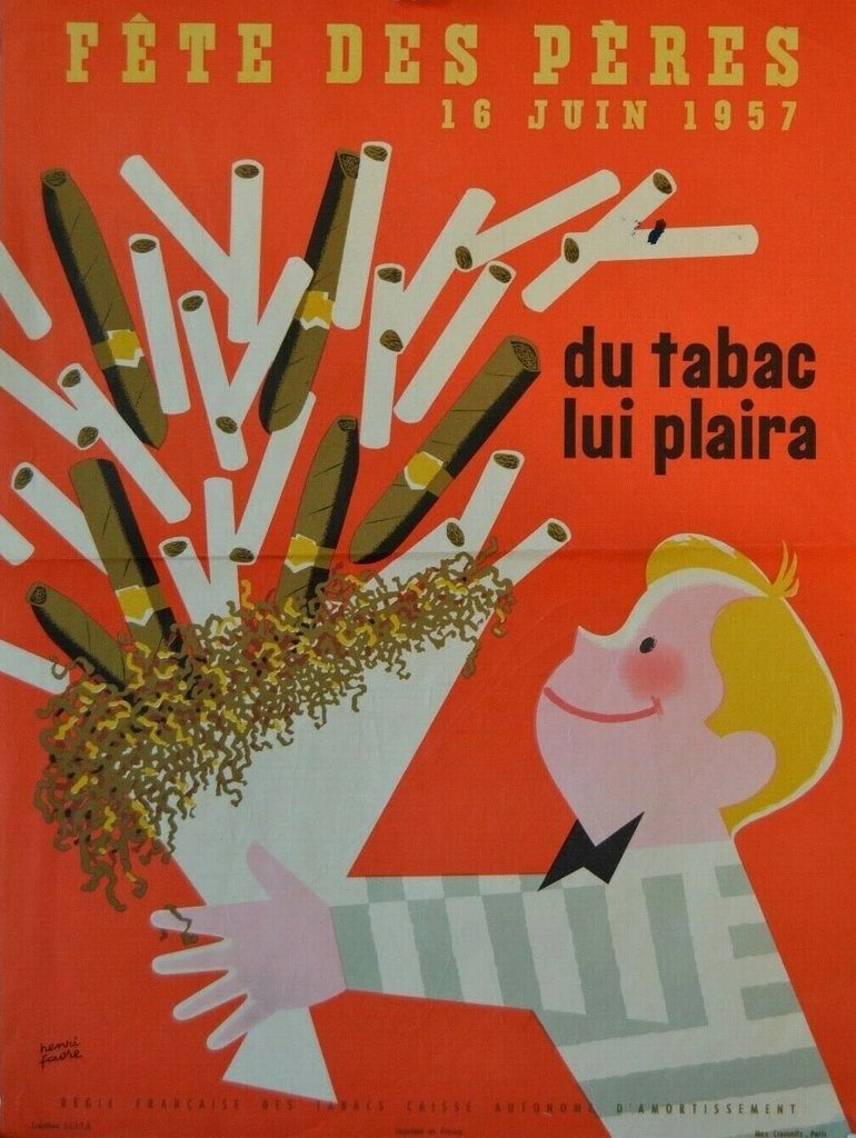 Publicité « Du tabac lui plaira » (Henri Favre - Max Cremnitz 1958).
