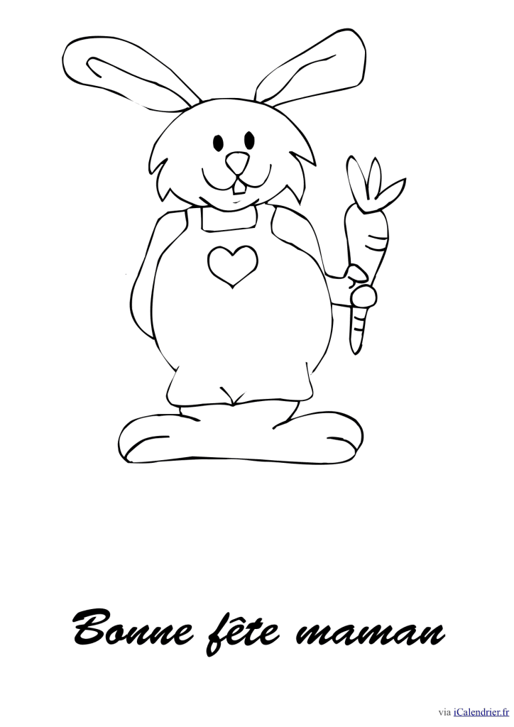 Coloriage d'un lapin et sa carotte