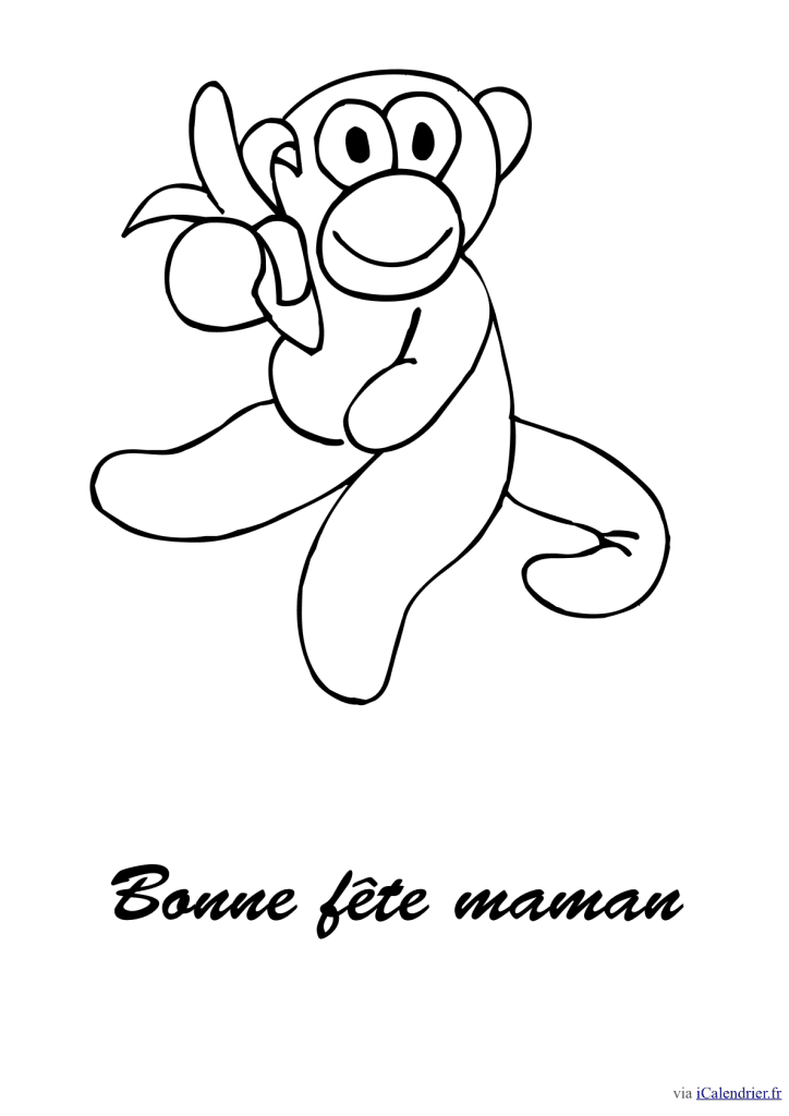 Coloriage d'un petit singe