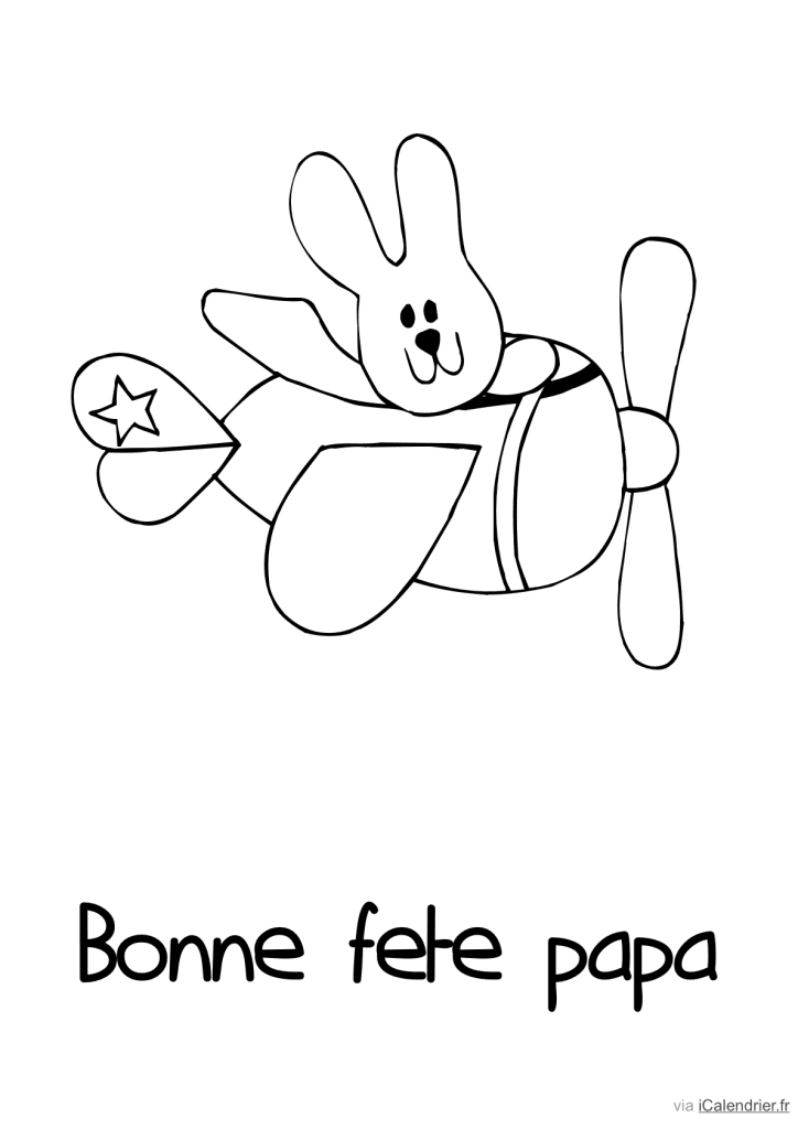 Lapin dans un avion à colorier