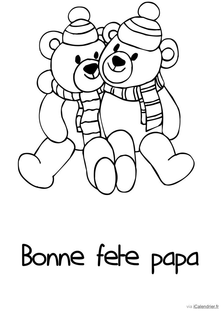Deux nournours / Teddy Bears à colorier