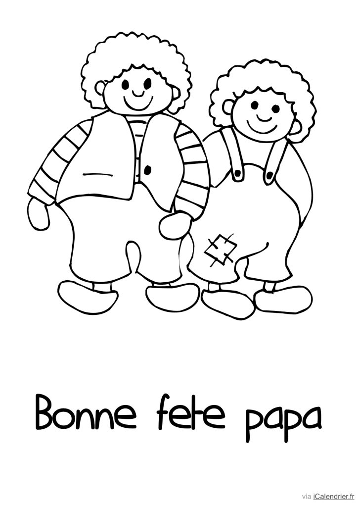 Deux frères à colorier pour la fête des Pères