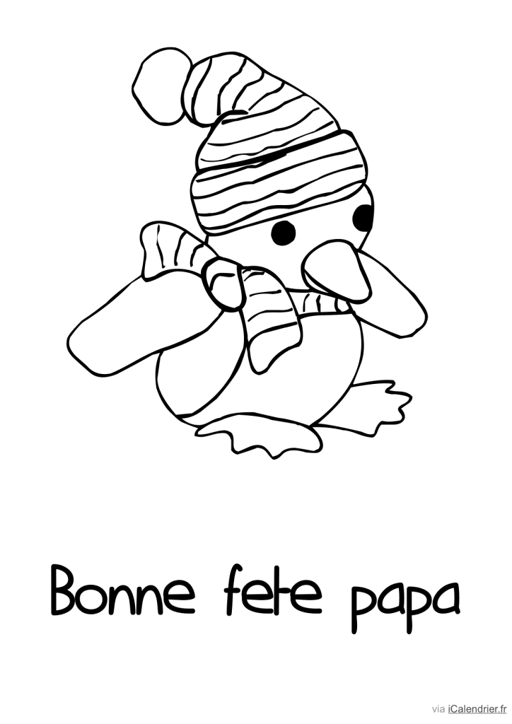 Pingouin avec un bonnet à colorier