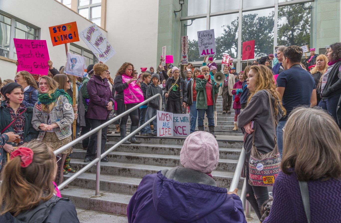 Femme militant pour ses droits à Nashville (États-Unis) en 2013