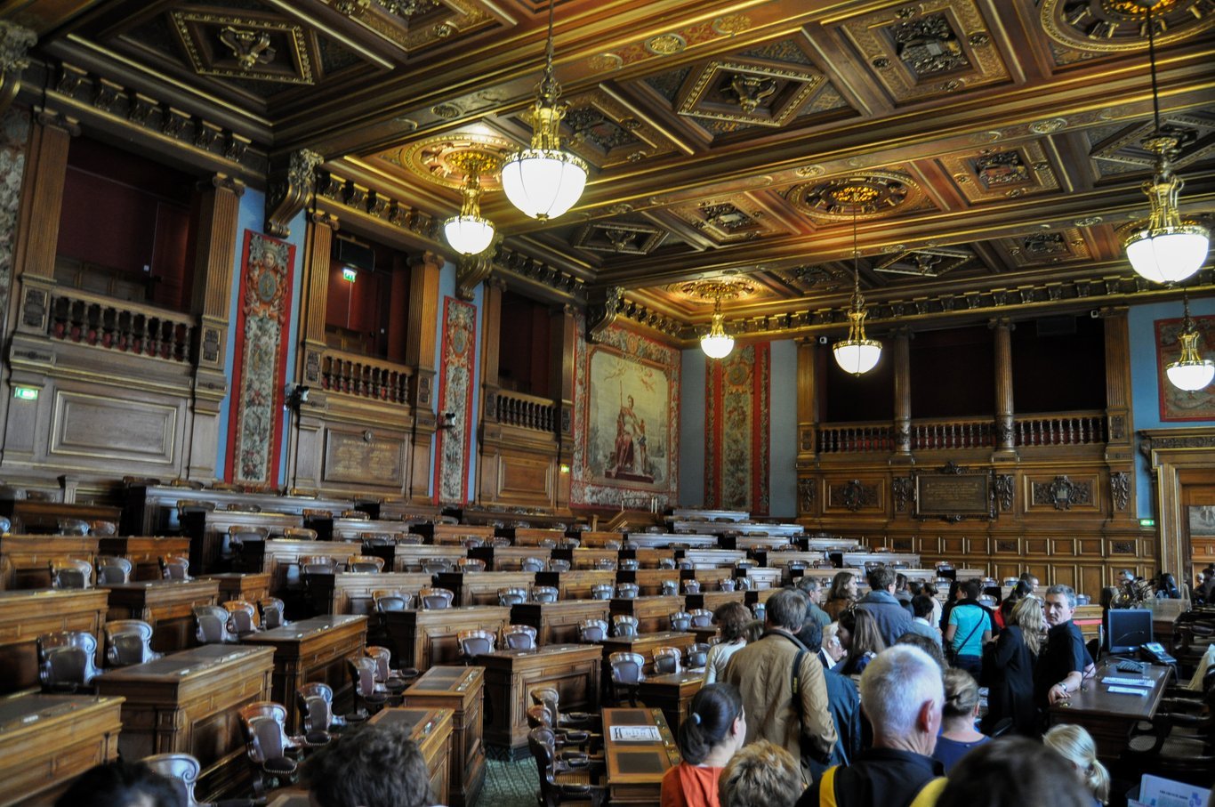 Visite de la salle du conseil de l'Hôtel de Ville de Paris (JEP 2013).