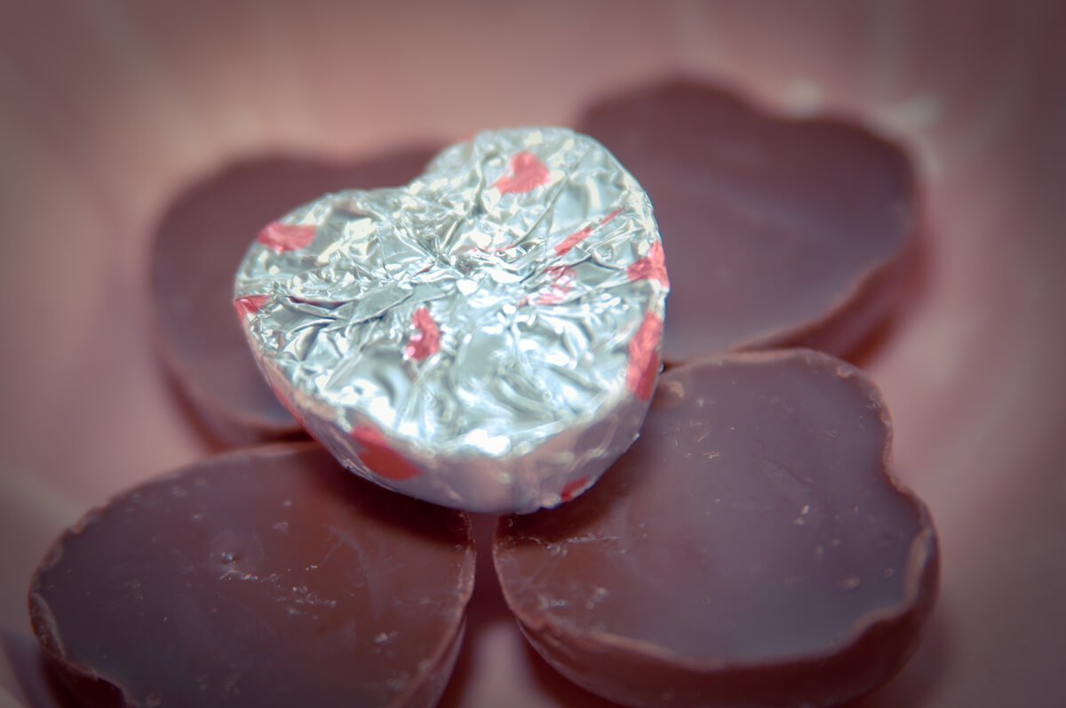Chocolats en forme de coeur
