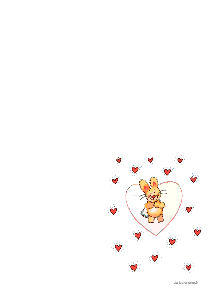 Lapin et petits coeurs