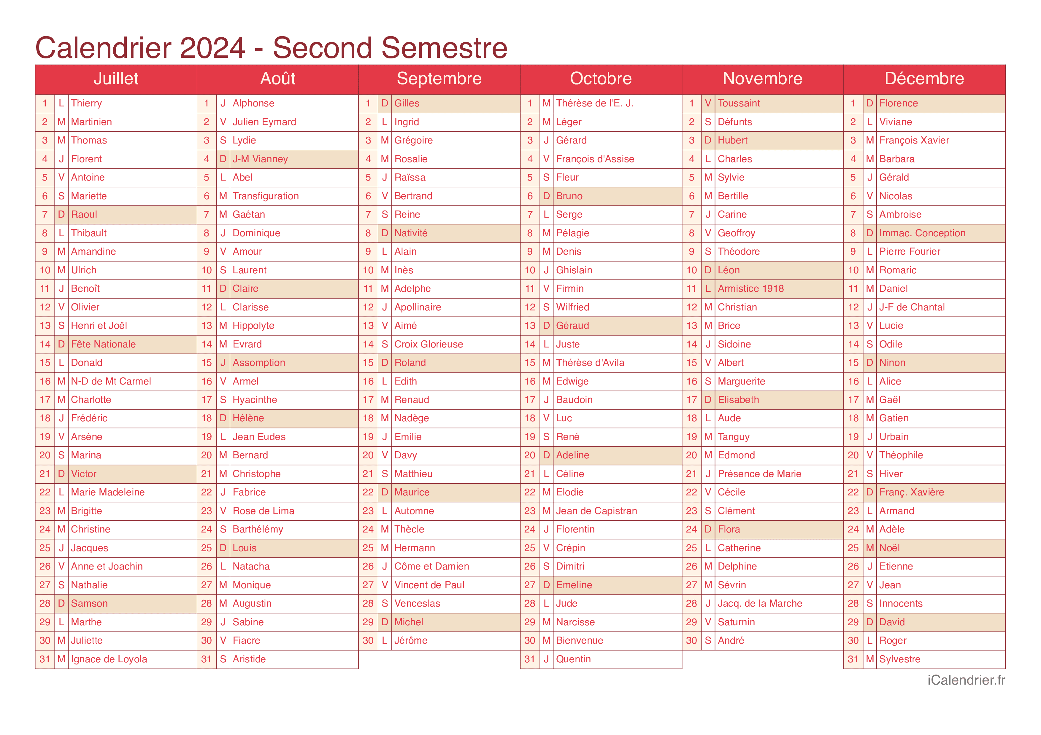 Agenda journalier 2024 à imprimer. Page de fichier PDF par jour avec  sections -  France
