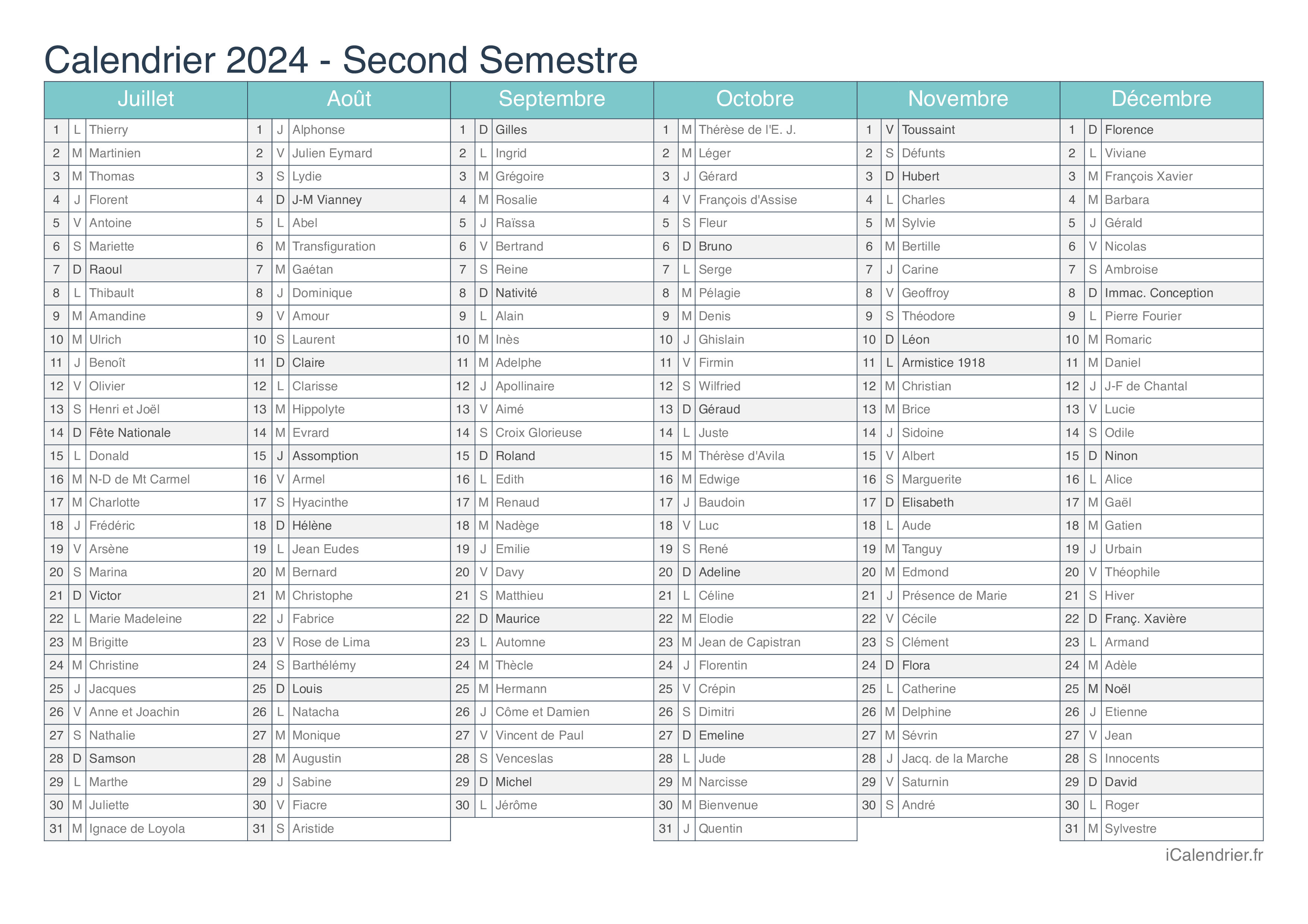 Fete Calendrier 2025