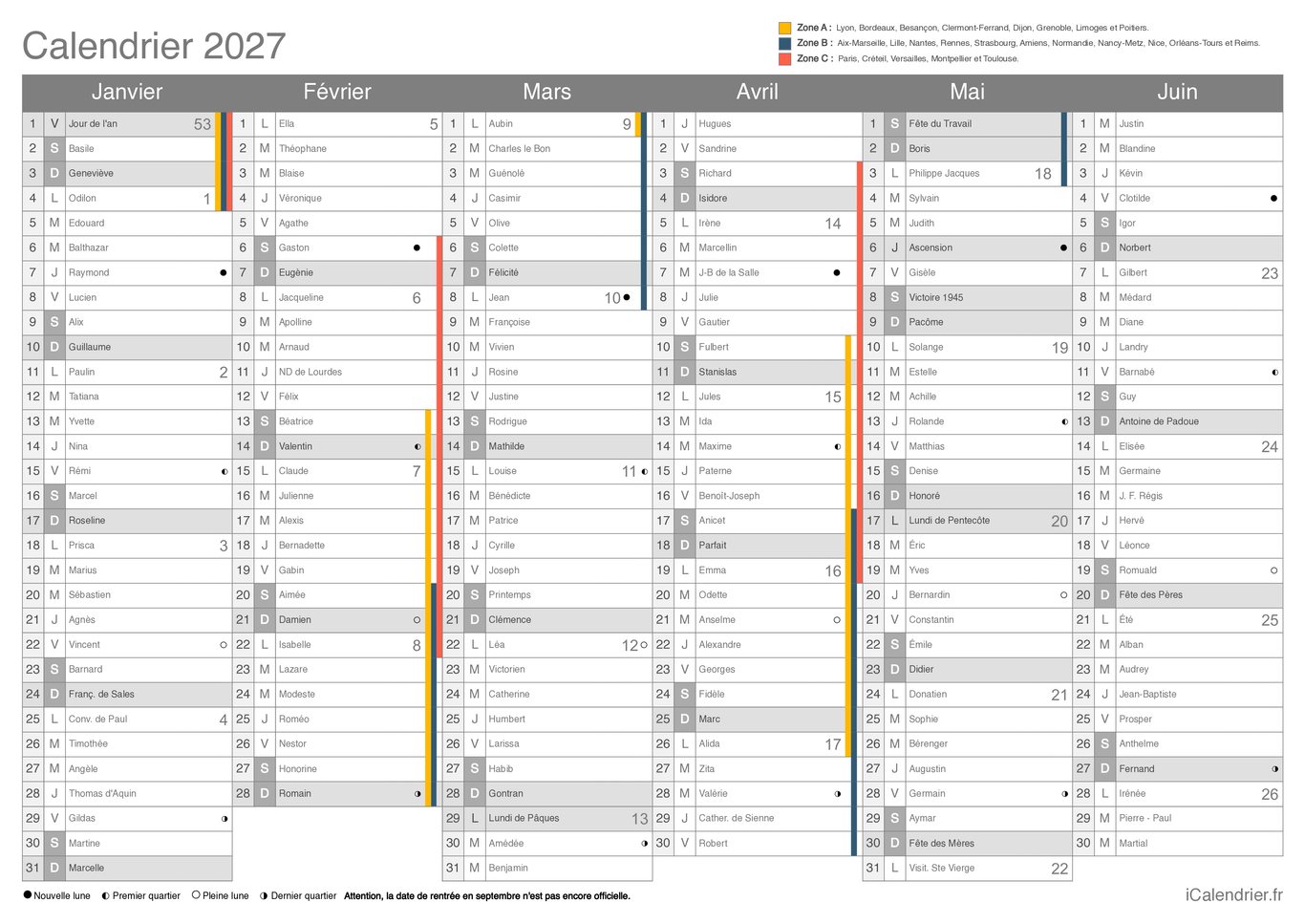 Calendrier 2027 Imprimer PDF Et Excel Calendrier 2027 Imprimer PDF Et Excel
