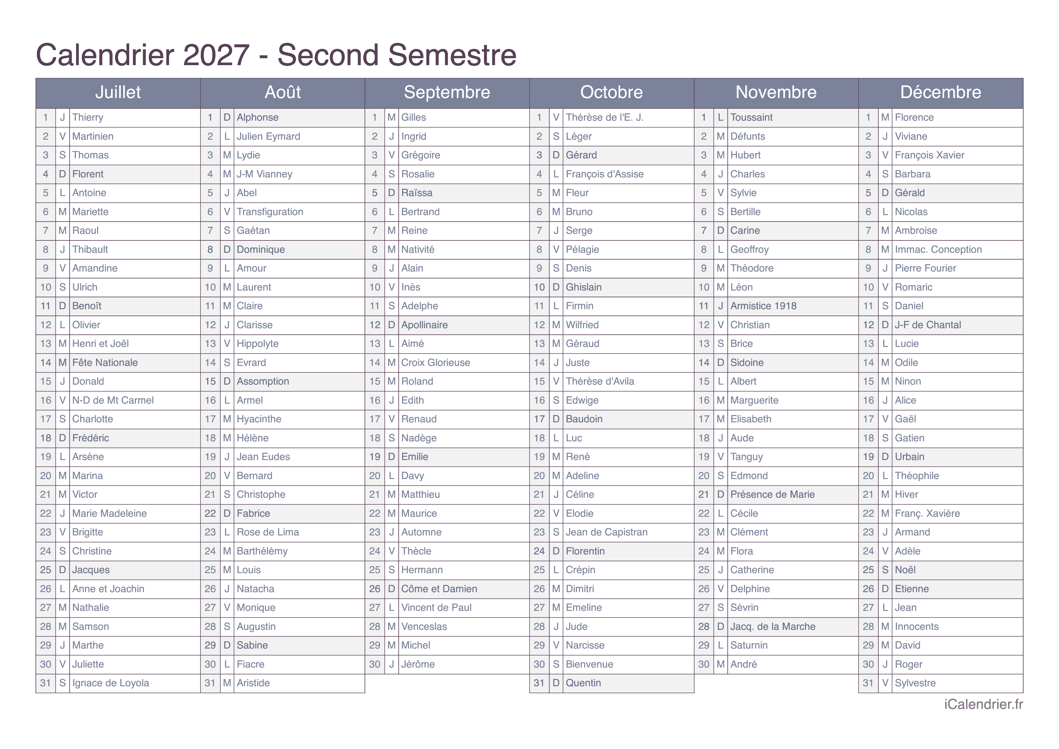 Calendrier 2027 Imprimer PDF Et Excel Calendrier 2027 Imprimer PDF Et Excel