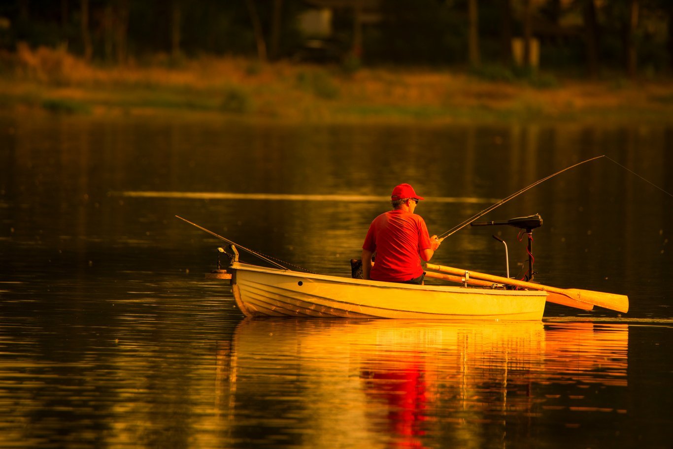 Pêche en eau douce dans le lac.