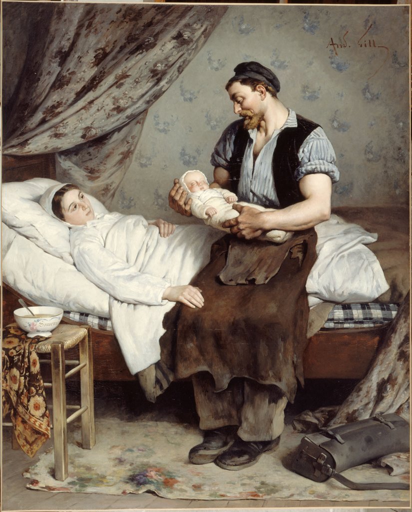 « Le nouveau-né », par André Gill (1881).