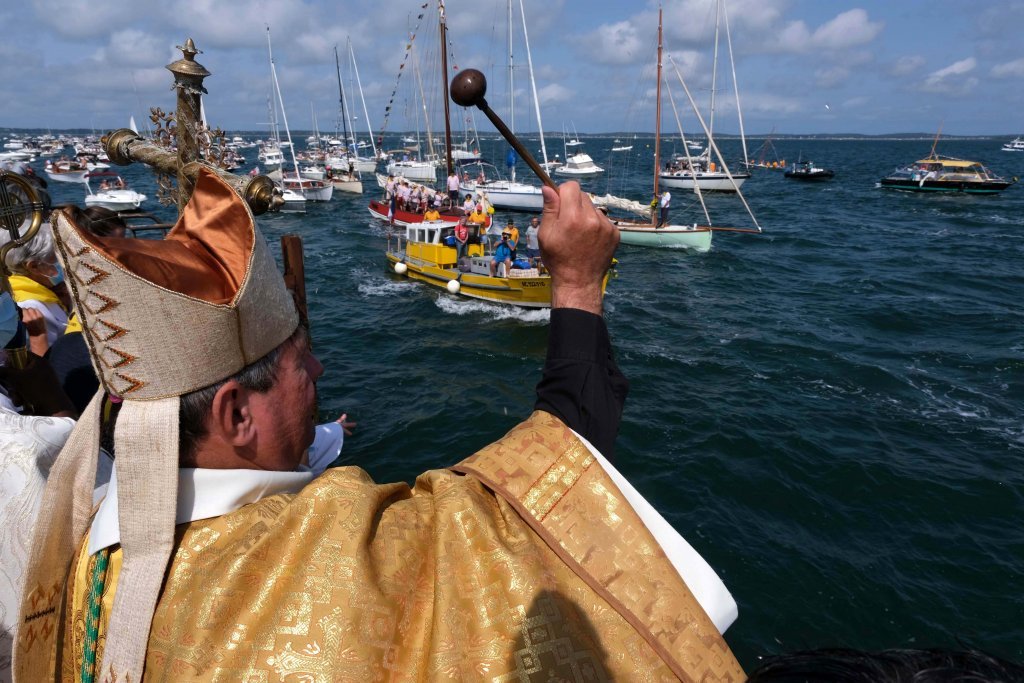 Bénédiction des bateaux depuis l'embarcadère de la jetée Thiers, Arcachon (33)